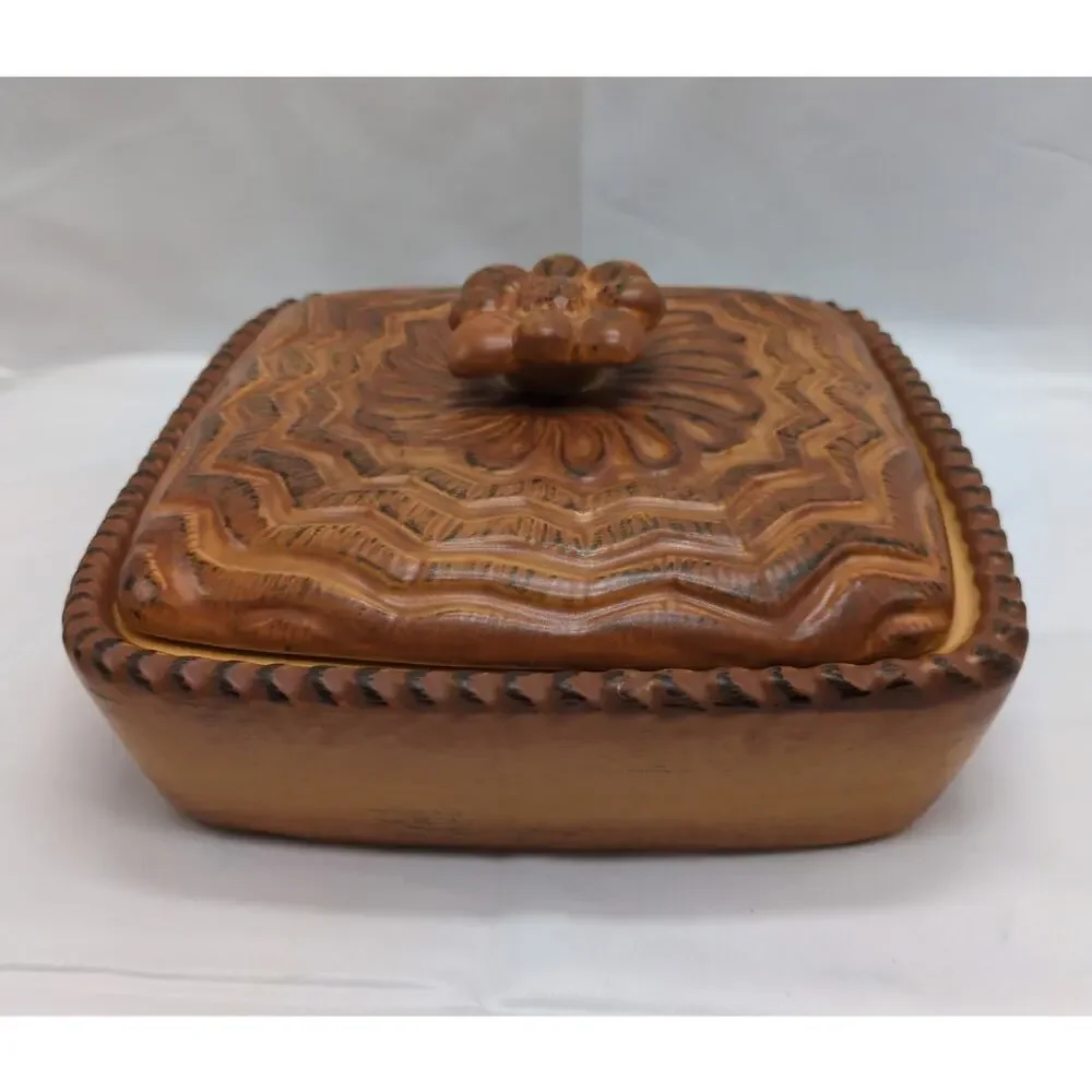 Williams Sonoma Vintage 9 Inch Square Covered Terrine 2012 Rustic Stoneware